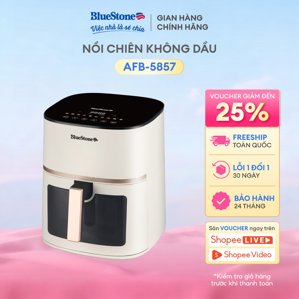 [Bluestone] Nồi Chiên Không Dầu BlueStone AFB-5857 | 7 Lít – 1800W – Bảo Hành 2 Năm