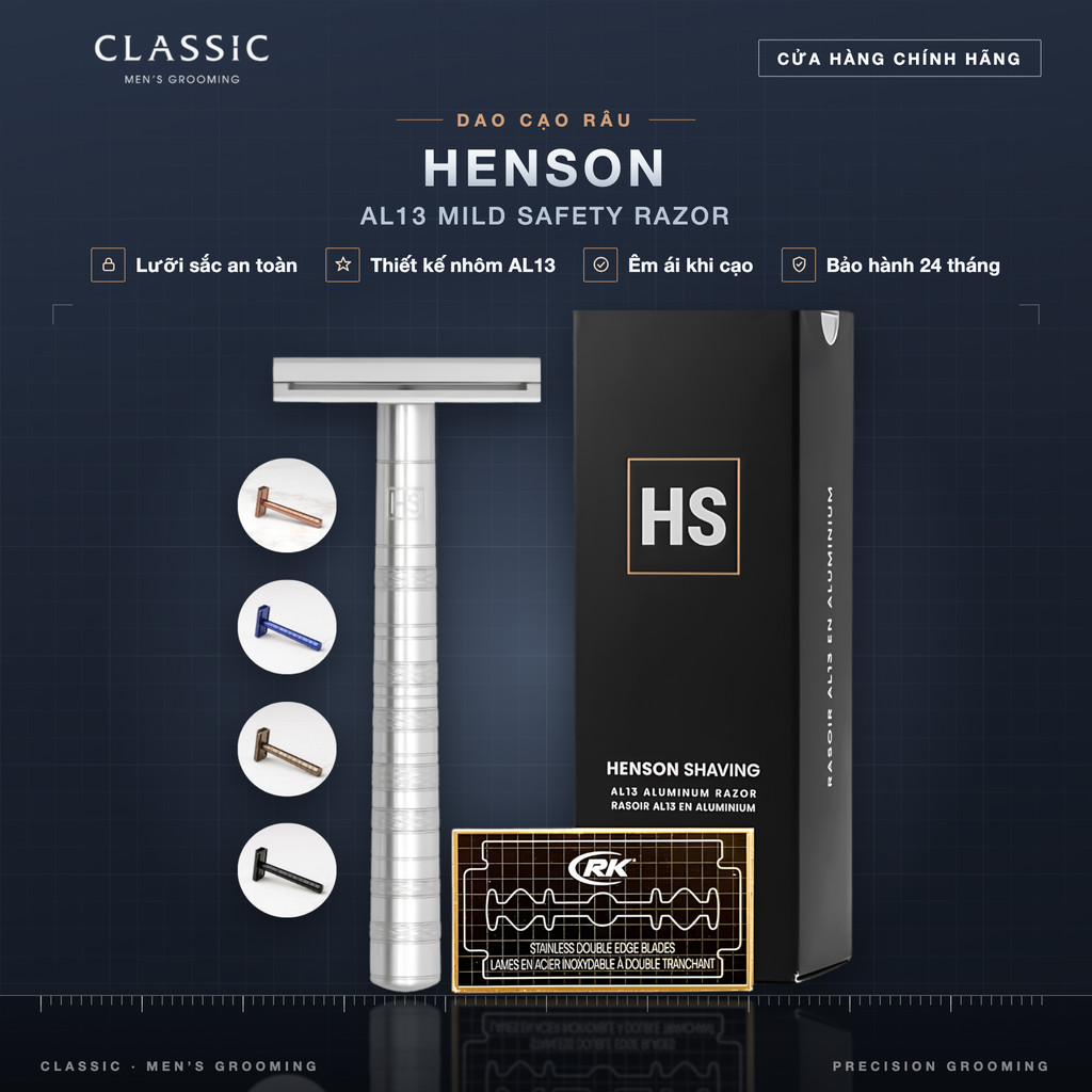 Cây dao cạo râu Henson AL13 Mild Safety Razor - Bảo hành 24 tháng ...