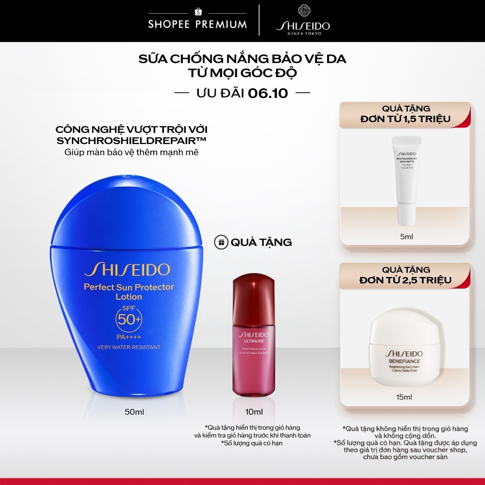 Sữa chống nắng dưỡng da Shiseido GSC Perfect Sun Protector Lotion SPF50+ 50ml