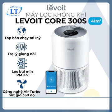 Máy Lọc Không Khí Levoit Core 300S - Lọc HEPA 3 Lớp - Điều Khiển App - Phòng 50m² - Hàng Chính Hãng