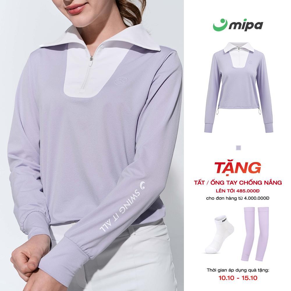 Áo nữ dài tay có cổ MIPA thời trang Golf Pickleball Tennis giảm kích ứng da và chống tia UV Zena Top