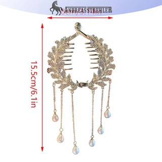 Onetimingfine Ngọc Trai sel Kim Cương Giả Vuốt Tóc Nữ Bun Barrettes Đuôi Ngựa Giá Đỡ Kẹp Tóc Thời Trang Phụ Kiện Tóc VN
