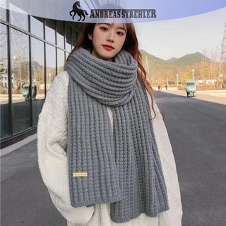 Onetimingfine Khăn quàng cổ Hàn Quốc dành cho nữ Mùa thu đông dày khăn dệt kim nhiệt Khăn Unisex Khăn quàng cổ dài ấm hơn Quà tặng VN