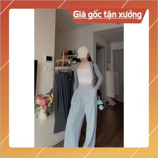 Quần fom ống suông cạp cao có túi vải nỉ 2 da cao cấp, quần thu đông nữ
