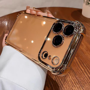 Ốp lưng điện thoại chống sốc có túi khí kèm phim bảo vệ ống kính cho iPhone 17 16 15 14 plus 13 12 11 pro max
