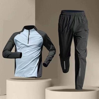 Half Zipper Training Wear Men's Long-Sleeved Quick-Drying Clothes Cycling Sports Track and Field Sports T-shirt Top Running Fitness Clothes Xyxs