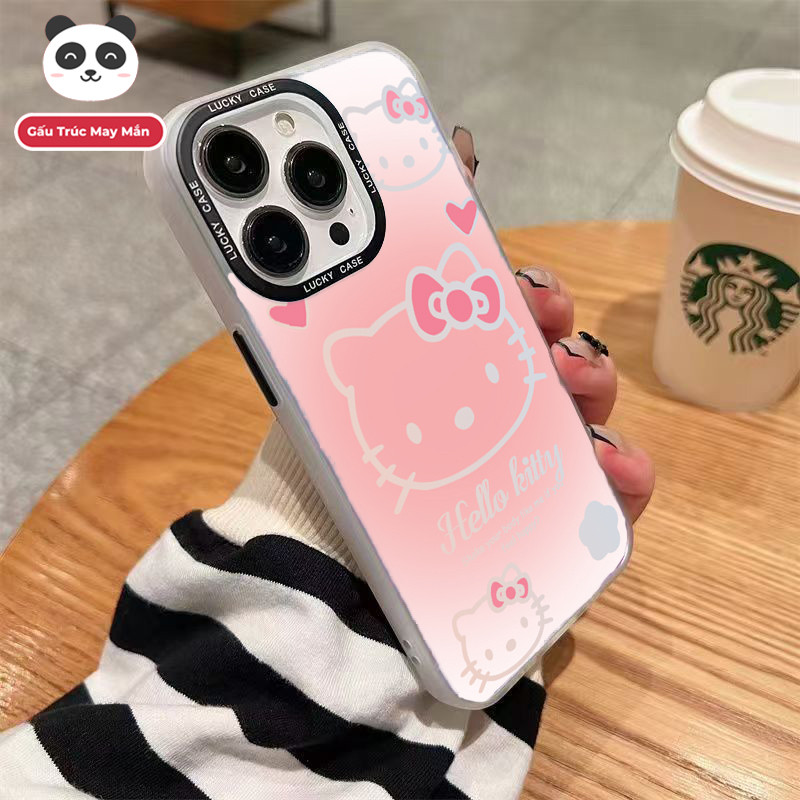 Ốp Lưng iPhone Hình Hello Kitty Hồng Dễ Thương - Tương Thích 16/15/14/13/12/11 Pro Max, XS Max, X