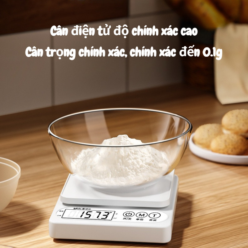 Cân điện tử nhà bếp độ chính xác cao, cân điện tử gia dụng nhỏ, nướng bánh/dược liệu/trang sức, v.v.