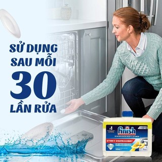 Dung Dịch Tẩy Rửa Máy Rửa Chén Bát Finish Dishwasher Deep Cleaner - chai 250ML hương chanh