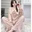 Bộ Đồ Ngủ Nữ JUSOKA Pijama Mặc Nhà Chất Liệu Đũi Vân Mây Siêu Mềm Mịn Cao Cấp Thoải Mái DU32