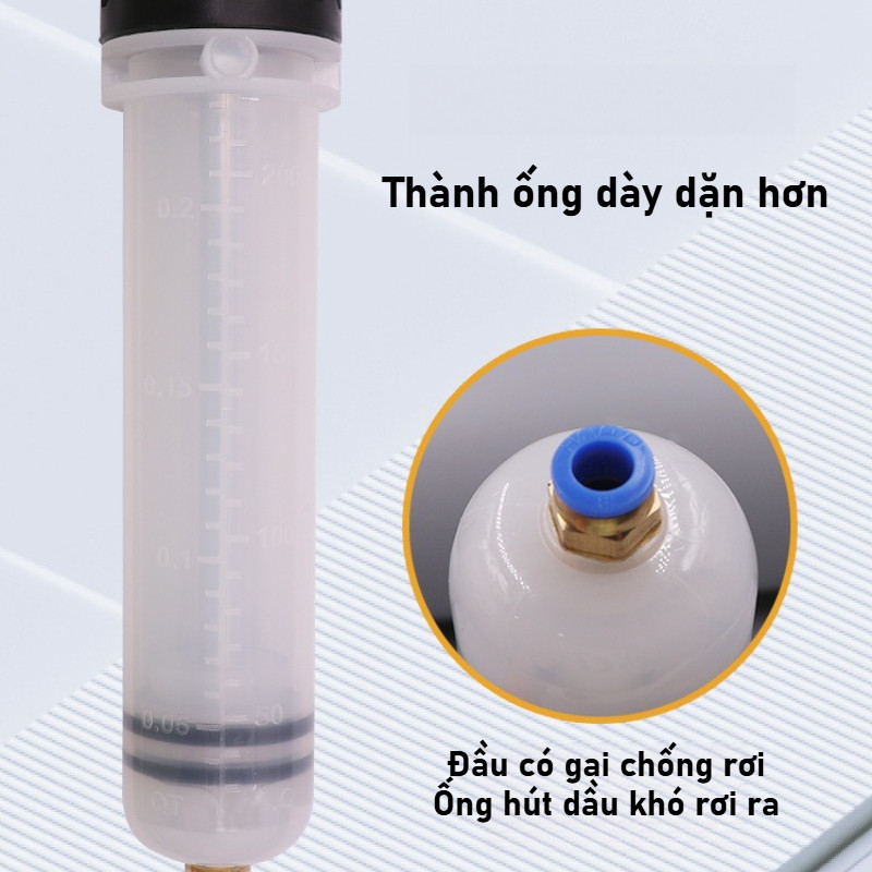 Công cụ đổi dầu ô tô kiểu ống tiêm 500cc, dùng cả hút và bơm, phù hợp với các loại dầu khác nhau