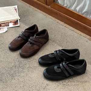 TT Ngón Tròn Velcro Ballet Nữ 2025 Giày Đế Bằng Mới Mary Jane Giày