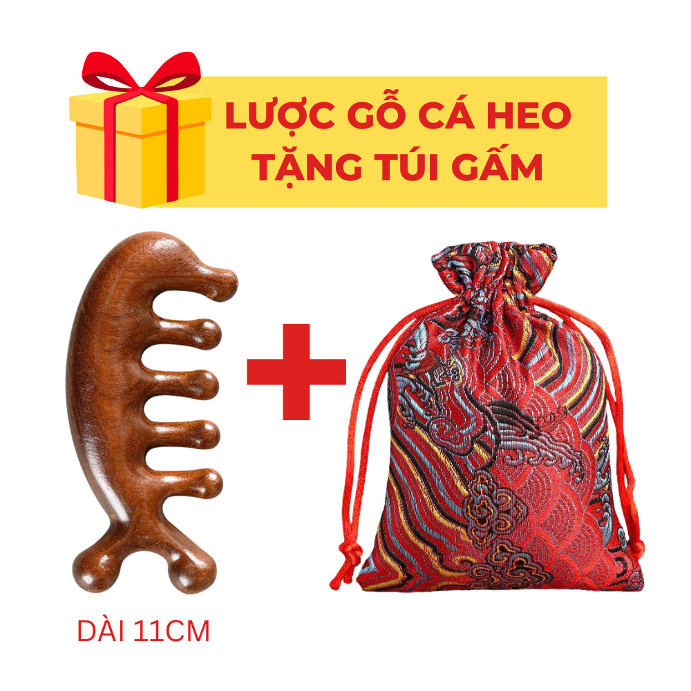 (TẶNG TÚI GẤM) Lược Gỗ Đàn Hương Massage Đầu Mặt Cổ Vai Gáy Thư Giản, Giảm Đau Mỏi Nhiều Hình Dạng An Chi Organic