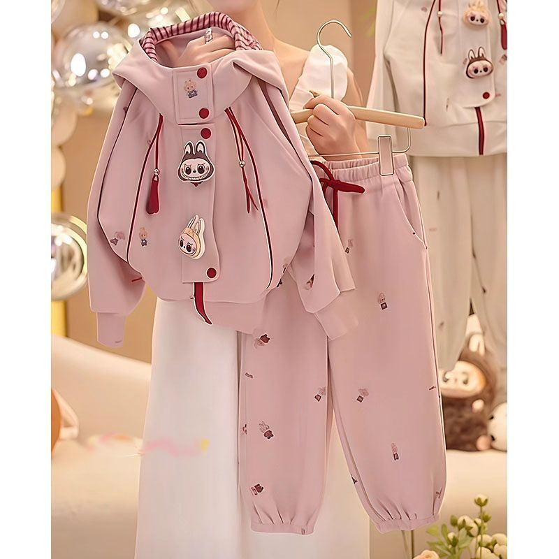 Bé Gái Phong Cách Mới Phiên Bản Hàn Quốc Quần Áo Thu Đông Bé Dễ Thương Phong Cách Phương Tây Top Có Mũ Trùm Đầu Xuân Thu Hoạt Hình Thường Ngày Phù Hợp Với