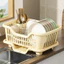 Giá Úp Bát Đĩa Kèm Khay Hứng Nước DINOHOME, Giá Để Bát Đũa Để Bàn Chất Liệu Nhựa ABS Cao Cấp Chịu Lực Tốt