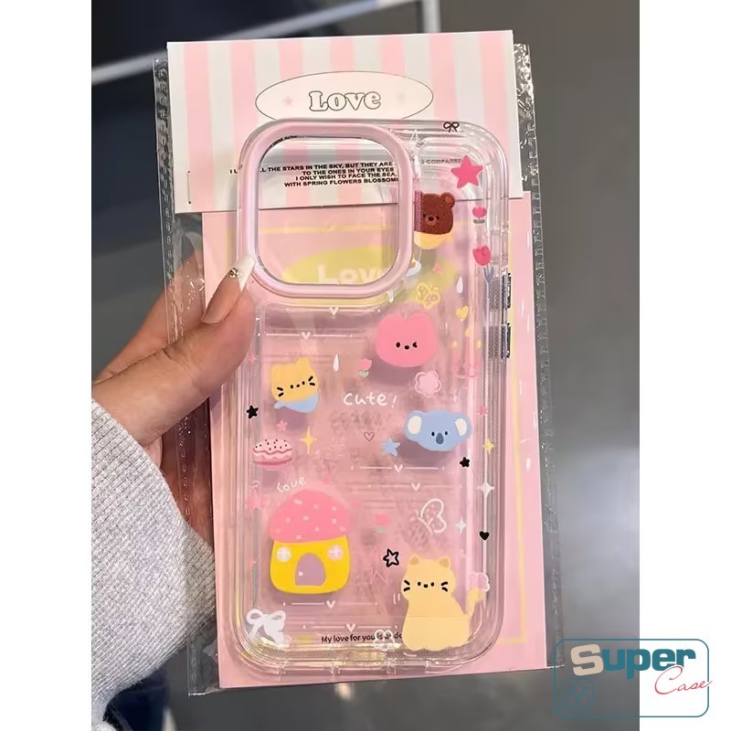 Ốp Lưng Cho Oppo A38 A3X A5i A3 A3Pro A5s A77S A60 A18 A17 A36 A76 A96 A77 A74 A98 A78 A79 A54 A16 A35 A17K A72 Reno 8T 12 12F 11F Hoạt Hình Dễ Thương Chó Con Mèo Nhà Bánh Hoa Mềm