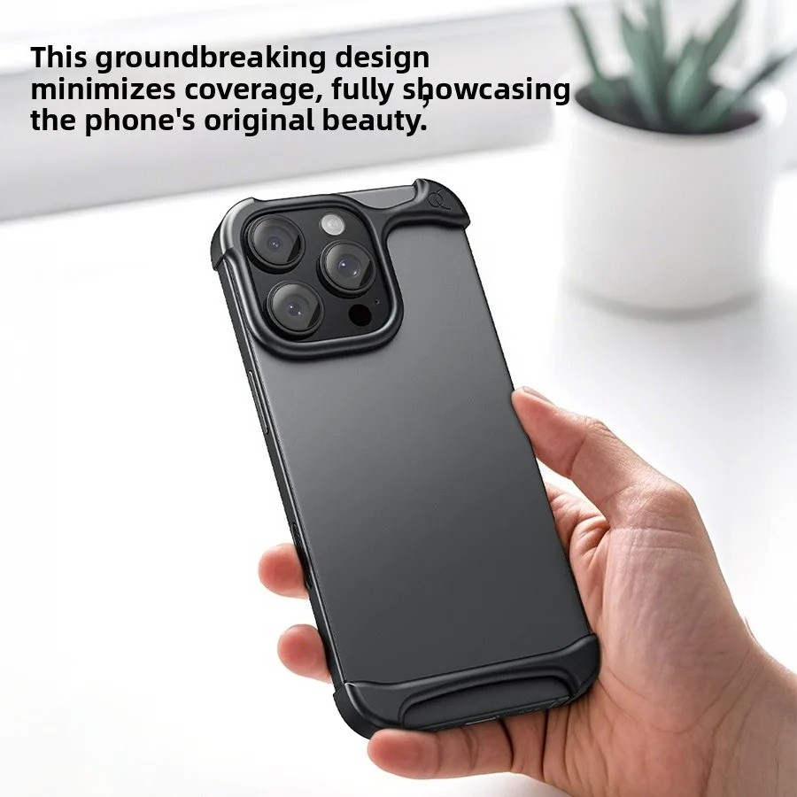 Arc Pulse Hợp Kim Nhôm Ốp Lưng Điện Thoại iPhone 17 Air 16 plus 15 Pro 14 13 Pro Max Không Có Khung Bảo Vệ Khỏa Thân hine
