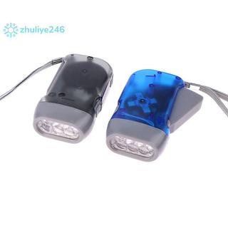 < zhuliye246 > Đèn LED ép tay Dynamo Crank Power Wind Up Đèn pin tự tạo Đèn cắm trại Đồ dùng gia đình ngoài trời