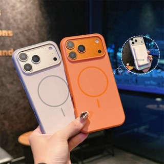 Ốp điện thoại từ tính 2 trong 1 màu cam vũ trụ mới chống sốc cho IPhone 17 Pro Max 17 Air 12 13 14 15 16 Pro Max Vỏ mờ chống vân tay