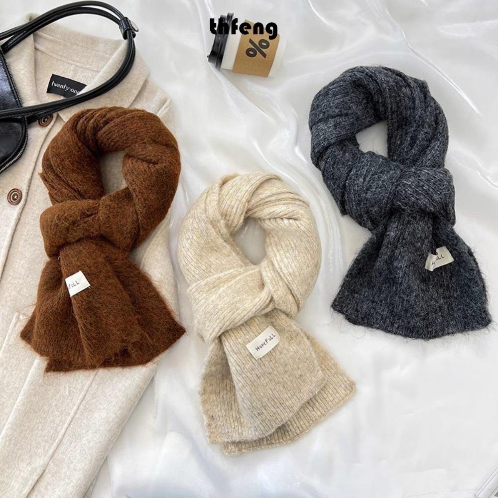 Khăn quàng cổ nữ THFENG mohair thanh lịch, phù hợp bé gái mùa đông