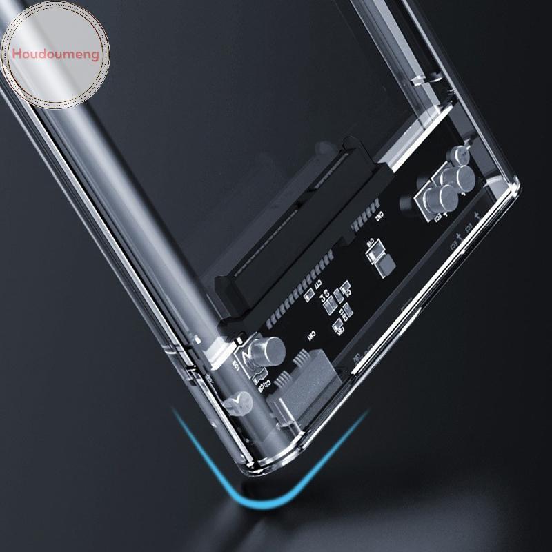 Ổ cứng gắn ngoài trong suốt Hodou 2.5or3.0 Inch HDD SSD Case Micro-b sang USB3.1 4TB Vỏ ổ cứng Tương thích UASP SATA III Laptop VN