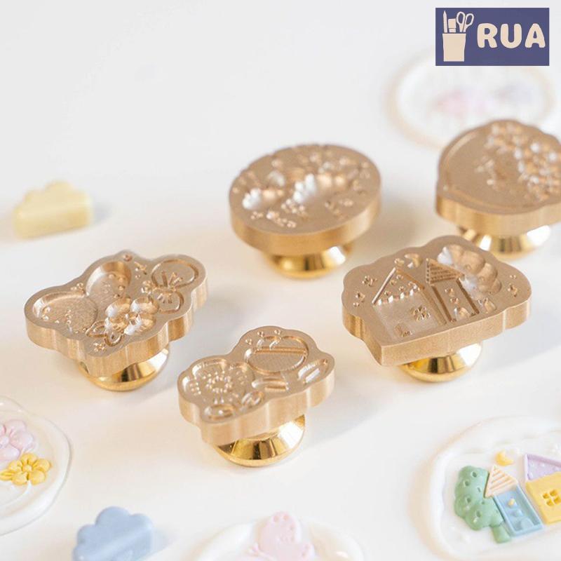 RUA Vintage Hoa In Tem Series Sáp Con Dấu Tem Niêm Phong Sáp DIY Thêu Vỏ Thẻ Phong Bì Lời Mời Trang Trí Mới