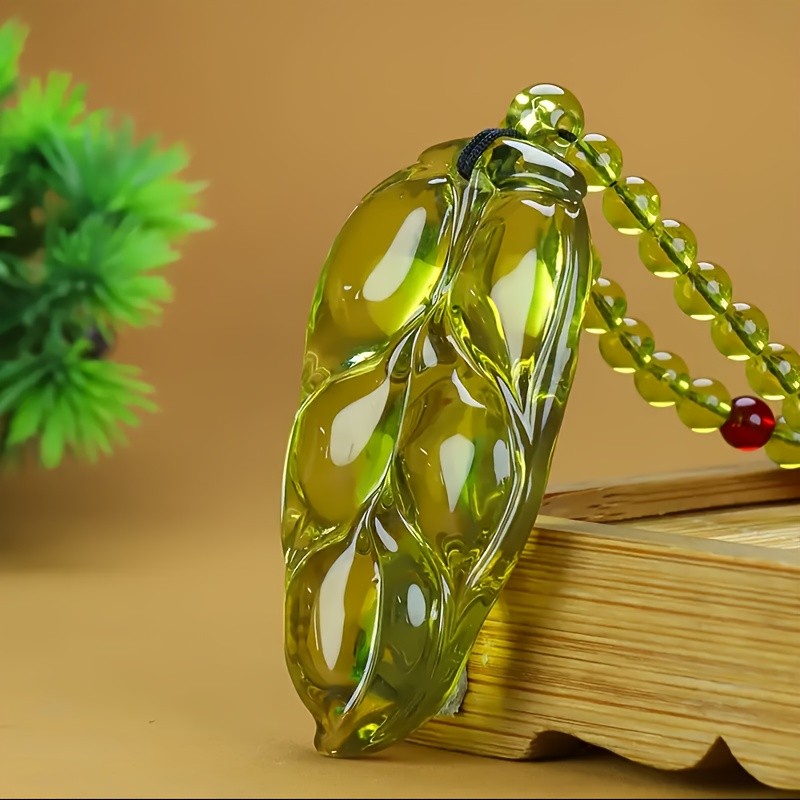 Dây chuyền mặt hình lá từ sáp mật ong và hổ phách - Quà tặng độc đáo
