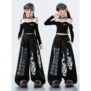 Trang phục khiêu vũ Jazz phong cách Hàn Quốc mới, Áo Crop Top Jazz dành cho trẻ em, Hợp thời trang cho bé gái, Trang phục biểu diễn khiêu vũ đường phố dành cho trẻ em