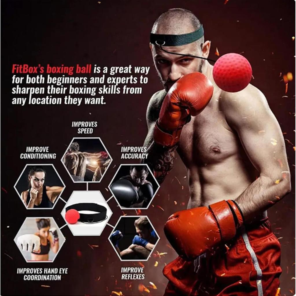Boxing Reflex Ball Headband Speed Punch Ball Headband Set Mma Boxer Raising Reaction Force Hand Eye Training Set kouvn