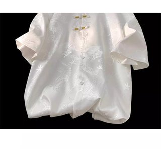 Áo sơ mi nam tay ngắn phong cách cổ điển Trung Quốc, chất liệu silk cao cấp, phù hợp làm áo khoác