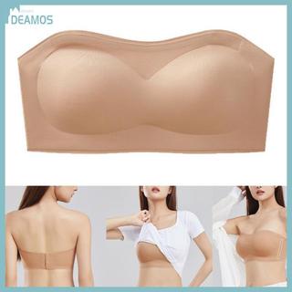 Áo Lót Dây Bandeau Bralette Chống Trơn Trượt Silicon, Liền Mạch và Không Dây Có Đệm Ống Cho Tập Luyện