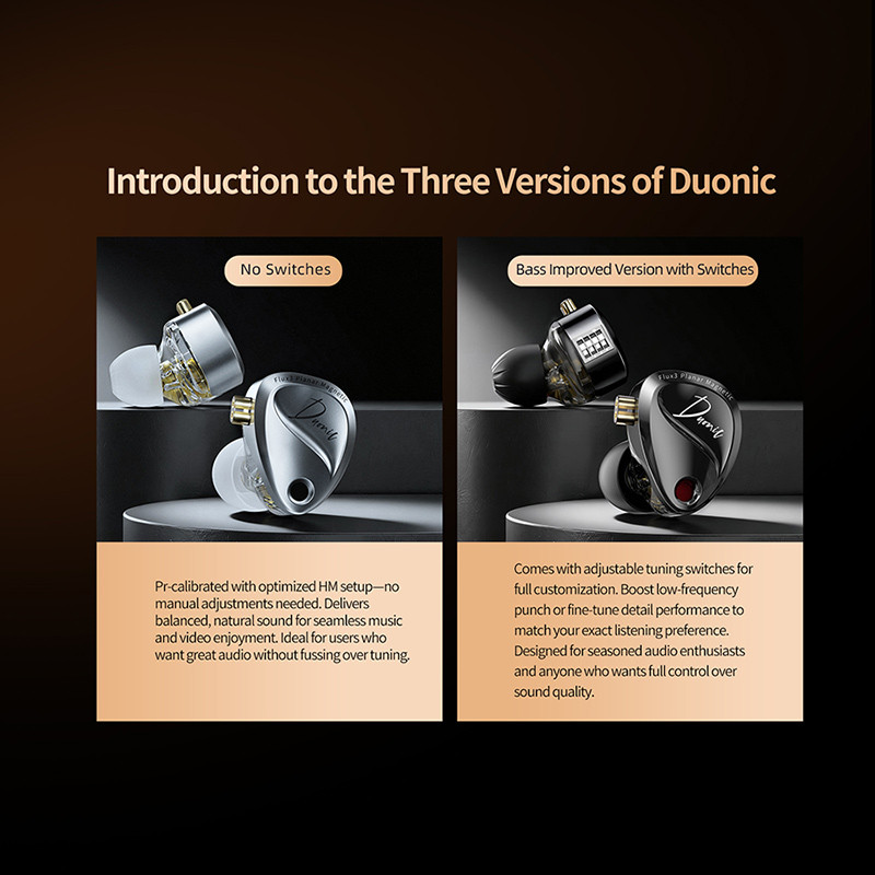 Tai nghe HiFi IN-EAR KZ Duonic với Trình điều khiển phẳng từ tính Super Stroke Three HM Acoustic Tuning Lossless IMEs