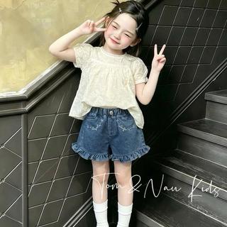 S54- [tomnaukids] Set áo thêu phối quần jean thêu tầng size từ 8-30Kg