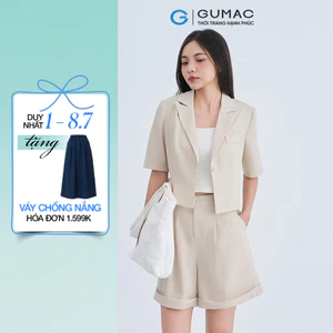 Set lẻ Áo Blazer nữ Gmorning - GUMAC lửng YOWE07070 - Quần short nữ Gmorning - GUMAC lai lật YSHE07071