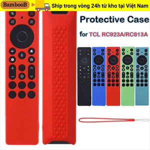 Vỏ điều khiển từ xa BAMBOOB, có dây buộc bảo vệ chống sốc, Vỏ bảo vệ silicon điều khiển từ xa cho TCL RC923A / RC813A