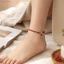 Vòng chân mặt dây chuyền pha lê WEETW, Thiết kế đơn giản Vòng chân hai lớp tình bạn, Vòng tay dệt dây phước lành Người yêu Trang sức nữ