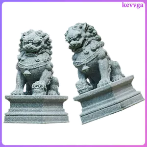 2 Chiếc Mini Sư Tử Tượng Đá Xám Trang Trí Tượng Sư Tử Cho Văn Phòng Tại Nhà Để Bàn Trang Trí Kevga