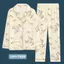 Bộ đồ ngủ hoa đỏ quý phái dành cho nữ Xuân thu Phong cách dài tay Homewear Người cao tuổi trung niên Mẹ Plus Size Cardi