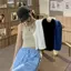 Áo Vest không tay cổ tròn màu trơn phong cách Hàn Quốc mùa hè 2026 Sweet Hot Girl Slim-fit Slimmer Look Phong cách ngắn gọn có thể mặc áo ngoài