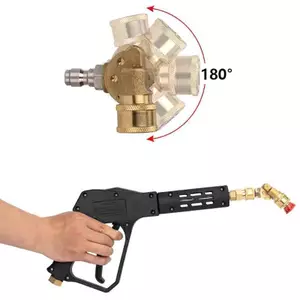 Máy rửa xe áp lực cao 1 / 4 "Qui Connect Bộ chuyển đổi quay Bộ chuyển đổi có thể điều chỉnh 5 bánh răng Đầu phun Kết nối đồng Đẹp