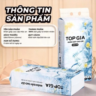 [Thùng 10 Bịch] Khăn Giấy Rút Đáy Mộc An TopGia bột giấy thiên nhiên, mềm mại an toàn cho sức khỏe