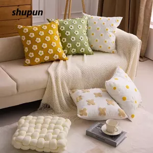 Vỏ Đệm SHUPUN, Vỏ Gối Sofa Dễ Thương 45x45cm, Họa Tiết Thêu Hoa Hướng Dương Vỏ Gối Vuông Sofa Sử Dụng