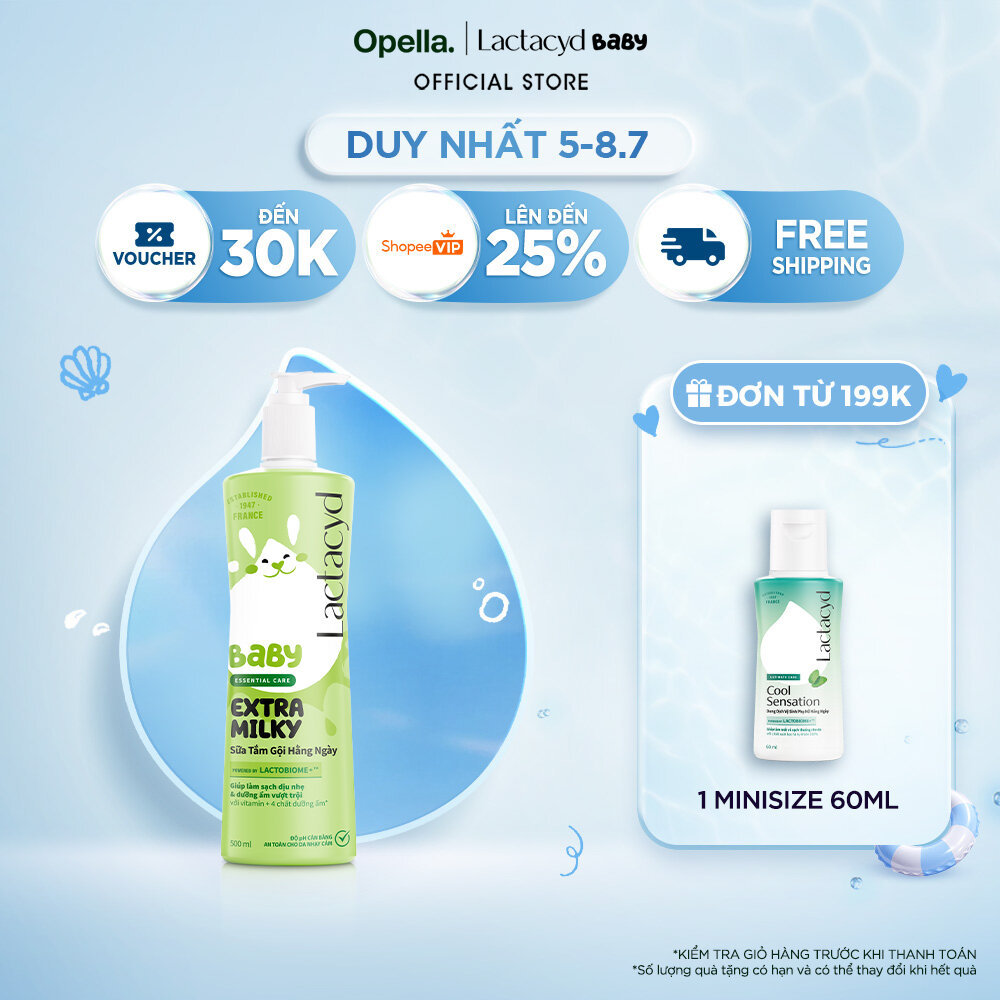 Sữa Tắm Gội Trẻ Em Lactacyd Milky Bảo Vệ, Nuôi Dưỡng Da và Tóc Bé Vượt Trội 500ml