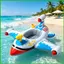 Trẻ Em Máy Bay Phao Nước Thoải Mái Ghế Thổi Lên Chống Rò Rỉ Bè Máy Bay Bơi Vòng Với Nước Squirter Đồ Chơi saixit2vn