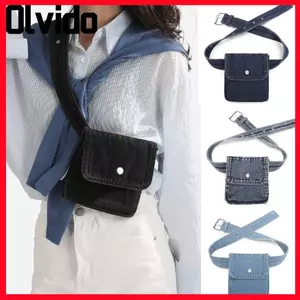 Túi thắt lưng denim OLVIDO, Túi thắt lưng khóa denim, Nút chụp nhẹ Thiết kế đa chức năng Túi đeo chéo dạo phố