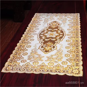 PVC Mạ Vàng Khăn Trải Bàn Phương Tây Thảm Trung Đông Tròn Placemat Tròn Bàn Cà Phê Thảm Rỗng Chống Thấm Nước Hộ Gia Đình Cách Nhiệt Thảm Dùng Một Lần NFHS