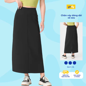 Chân váy suông dài nữ YODY xẻ tà sau, vải Tuysi hàn dày dặn, trẻ trung, năng động WCSK25S037
