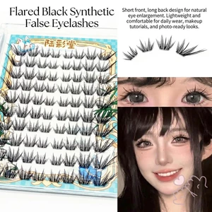 Manga Mắt Mèo Mắt Cáo Lông Mi Giả Sợi Tổng Hợp Đen Ngắn Phía Trước Lưng Dài Lông Mi loe C Curl 7 Đến 13mm Chiều Dài Hỗn Hợp Để Mở Rộng Mắt Nhìn Tự Nhiên Trang Điểm Hàng Ngày Và Sân Khấu