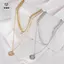 Dây chuyền tiền xu nhiều lớp Choker Nelace Chân dung Chunky Nelaces Trang sức [Mina]