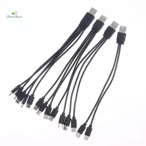 1 / 2 Chiếc 20cm USB Sang Type-C Splitter Adapter Cáp 2 / 3 / 4 / 5 Cổng USB C Splitter Cáp USB Sang Type C Nhiều Cáp Sạc mới